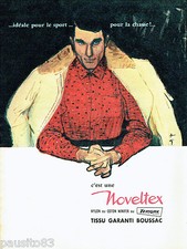 PUBLICITE ADVERTISING 046  1961  Noveltex  chemises homme par René Gruau