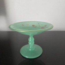 Opaline Coupe Baguier Vert 1850 Cristal Opalin Emaillé Napoléon III 19thC