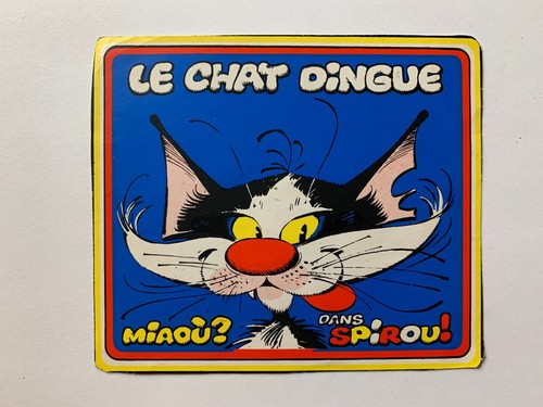 Sticker vintage chat dingue - -,