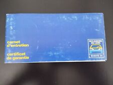 Carnet D'entretien 309 GR