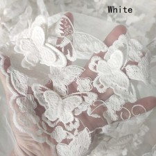 1M 3D Brodeur Papillon Tissu Dentelle Floral Tulle Robe Jupe Costume Matériel