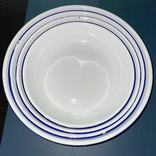 Set De 4 Coupelles / Plats  / Assiettes En tôle émaillée Vintage