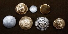 Vintage Métal Service Robe Boutons Assortis Types Allemagne / France Marine -