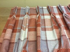 Next Rideaux plissés à carreaux rustiques doublés de gingembre tartan cousus main