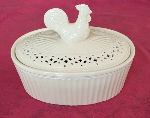 Plat légumier couvercle - plat, coq