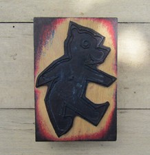 ancien tampon encreur en bois