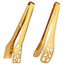 2 PCS Gold Kitchen Tongs 10