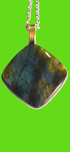 Collier pendentif labradorite - collier,
