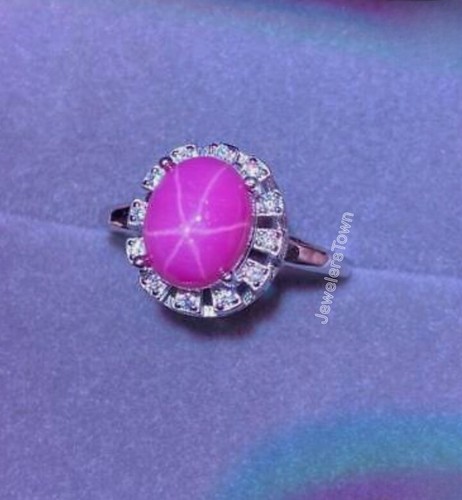 Bague étoile rubis rayons - rubis,