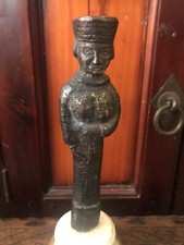 RARE ANCIENNE STATUE EN BRONZE DIGNITAIRE H 18 cm avec socle marbre 22 cm