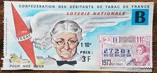 Billet loterie nationale 1973