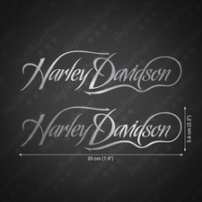 2 stickers pour HARLEY motif 20 cm ARGENT brillant tuning autocollant réservoir