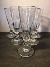 6 ANCIENNES FLÛTES À CHAMPAGNE CATON EN CRISTAL DE BACCARAT OU ST LOUIS