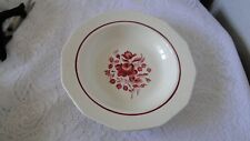 GRAND PLAT CREUX ROND blanc roses rouge Lunéville modèle Tulipe  32.5cm N286