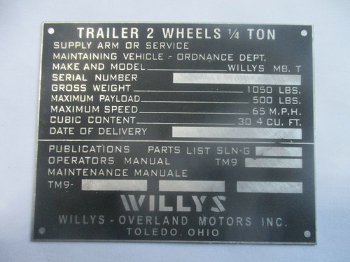 Plaque willys jeep - willys,