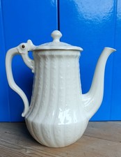 GRANDE VERSEUSE THÉIÈRE ANCIENNE PORCELAINE À FEU ALUMINITE FRUGIER LIMOGES