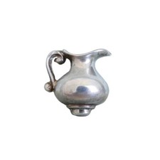 Ancien Pendentif Pot à Lait Pichet Argent Massif Breloque Miniature de Poupée