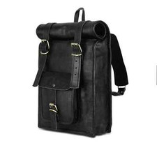 Sac À Dos En Cuir Véritable Pour Hommes, Scolaire, Collège, Bureau, Travail
