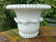 Grand Cache Pot ancien en Céramique, Faïence Émaillé Blanc Moustiers Varage 