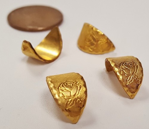 Vintage solid brass etched - solid,