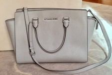 SAC CUIR SAFFIANO MICHAEL KORS SELMA GRIS CABAS
