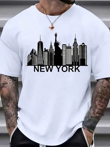 Cityscape print tee breathable - cityscape,