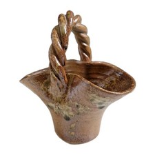 Pot Vide-poche Panier En Grès Non Signé Collection Céramique Vintage 