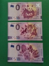 Lot 3 billets 0 Euro souvenir Zooparc  Beauval  UESU  2025