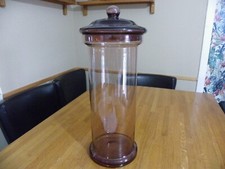 POT A PHARMACIE ANCIEN EN VERRE AVEC COUVERCLE