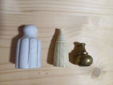 Glands pour rideau store lot 3 pompons cordons laiton porcelaine dorée os