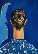 Huile/toile 65x46 cm "Les yeux