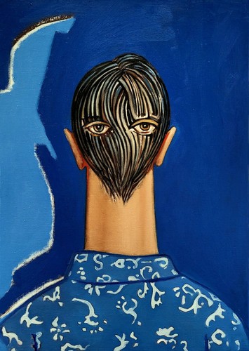 Huile toile 65x46 les - huile/toile, yeux