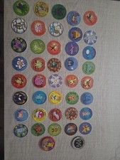 VINTAGE Lot 40 pogs pokemon