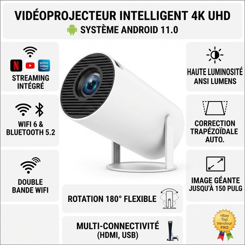 Mini projecteur portable - projecteur, 4k