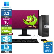 Dell 3040 SFF i5-6400 3.30GHz 16Go/240Go SSD Wifi W11 + Ecran 22