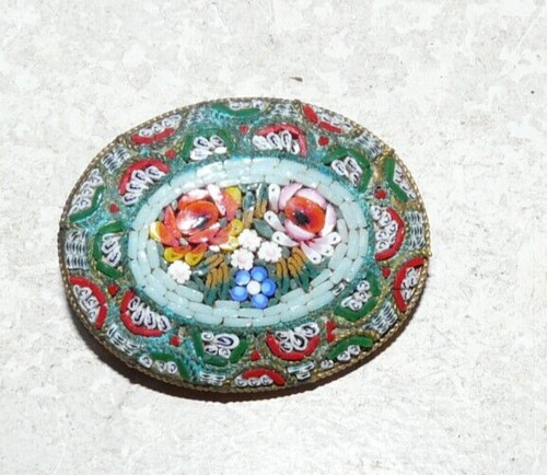 Broche mosaique verre et - broche, de