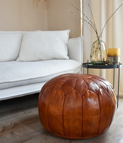 Pouf marocain cuir - marocain, en