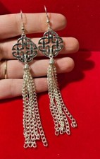 Neuf Molly Constance Irlandais Noeud Celtique Gland Argent Ton Long Crochet