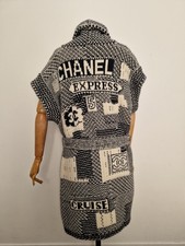 Exceptionnelle Gilet long CHANEL noir blanc ? Chanel Express Jacket Cachemire
