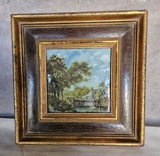 ANCIEN  CARREAU DE DESVRES SIGNE FD FOURMAINTRAUX DUTERTRE ENCADRE