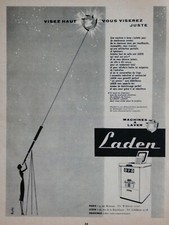 PUBLICITÉ DE PRESSE 1955 MACHINE A LAVER LADEN VISEZ HAUT ET JUSTE