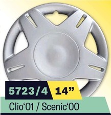 LOT DE 4 ENJOLIVEURS 14'' POUR RENAULT CLIO SCENIC 5723/4