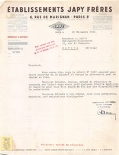 1941 MATERIEL ELECTRIQUE ETS JAPY FRERES A PARIS - M. KAPPS A NEVERS