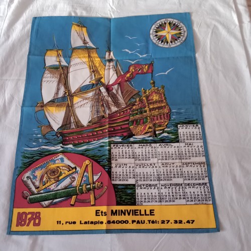 Torchon calendrier vintage - torchon,
