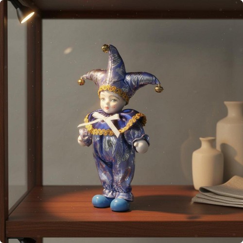 Poupée arlequin porcelaine - en,