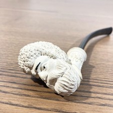 Pipe orientale vintage en écume de mer homme barbu – Fait main circa 1950