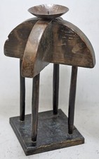 Porte-Bougie En Bois Antique Pour Baratte À Beurre, Original, Ancien, Fait Main