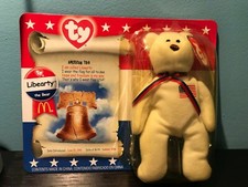 TY Libearty the Bear Retired Rare with Errors (NEW in BOX) NEVER OPENED