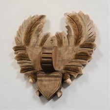 Sculpté Plaquette de Trophée pour Sanglier Défenses En Clair + Teinté Bouclier