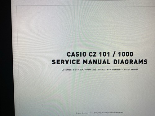 Casio cz101 cz1000 service - casio,